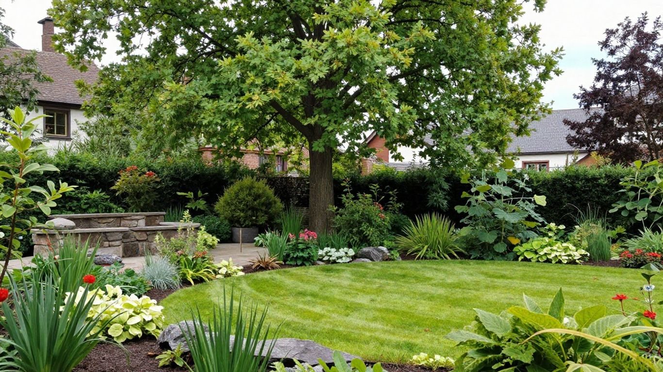 Moderner Garten mit Wegen und Sitzplatz